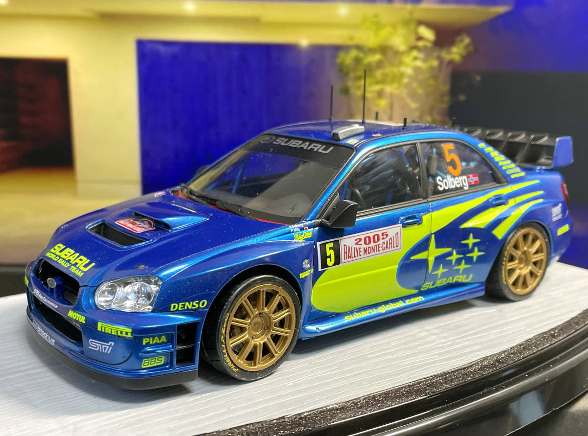 日本の名車 1/24 SUBARU IMPREZA WRC MONTECARLO ‘05　LEDライトアップ　自作完成品 ケース付_画像7