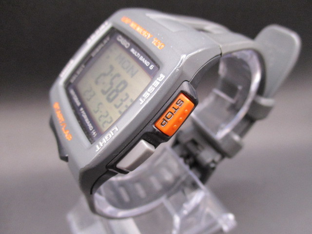 中古腕時計244【CASIO】 STW-1000 カシオ PHYS フィズ 電波　タフソーラー グレー×オレンジ_画像3