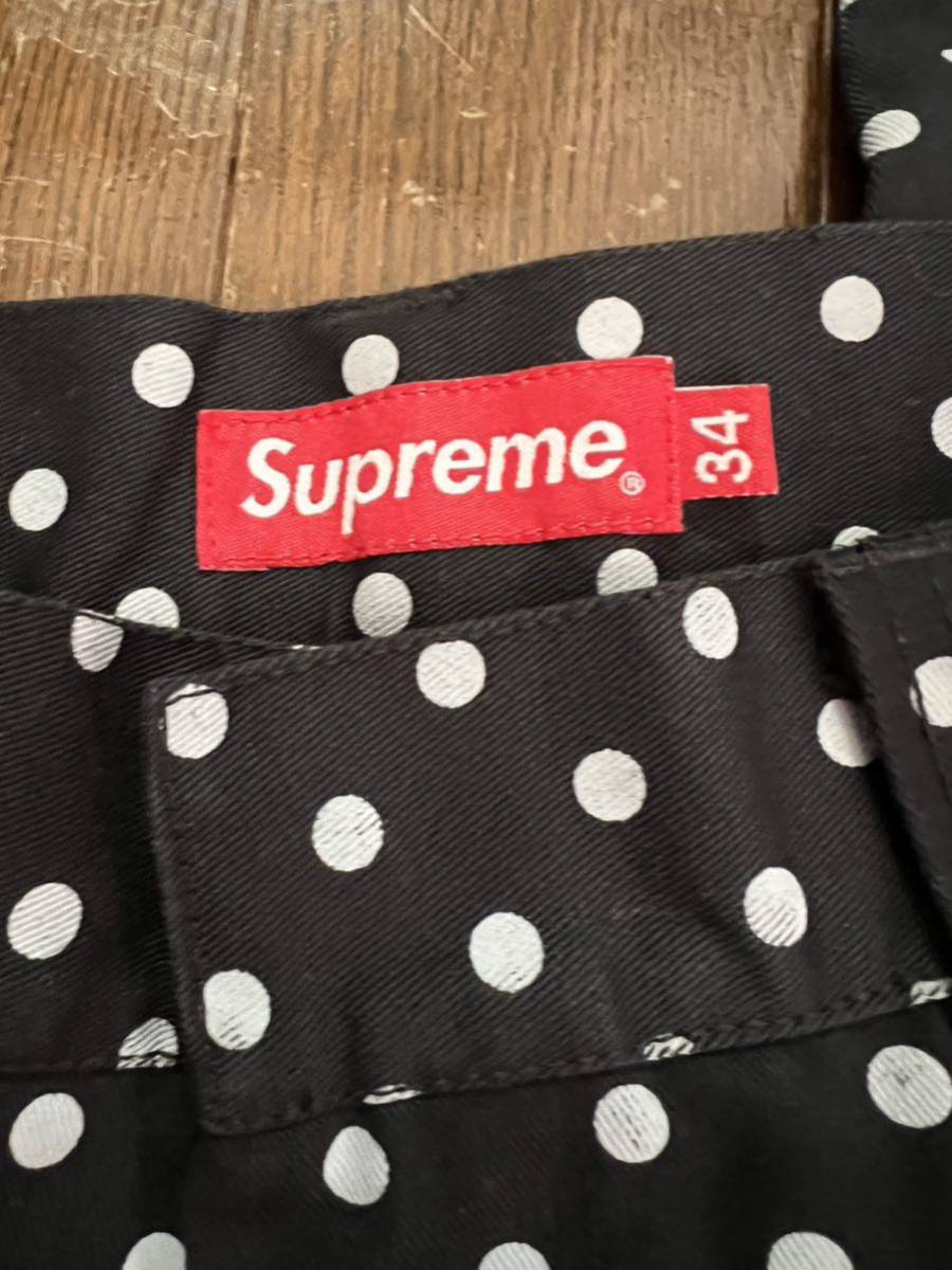 18FW Supreme Work Pant W34 BLACK POLKA DOT シュプリーム ワークパンツ ボックスChino Pant pants カーゴ_画像4