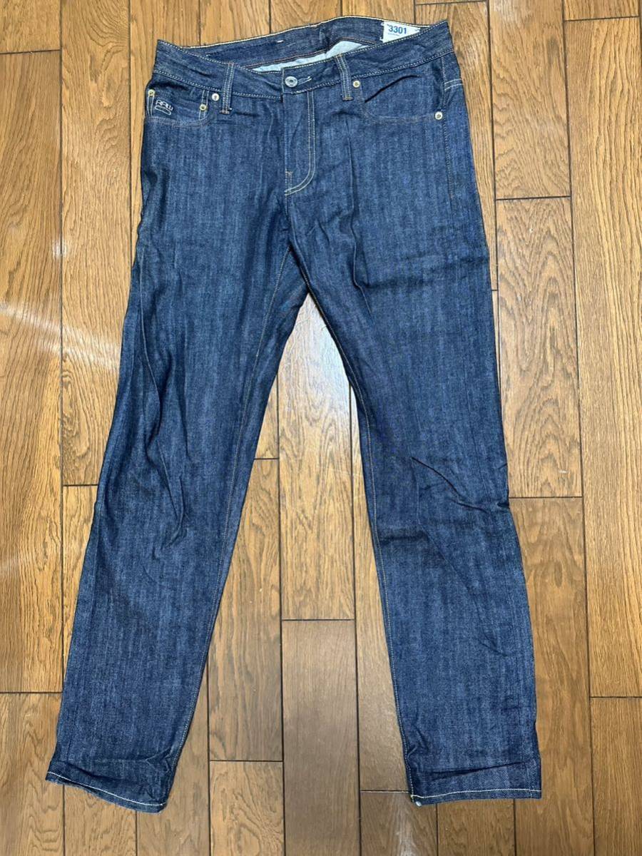 G-STAR RAW 3301 LOW TAPERED RL◇テーパードデニム/ジーンズ◇濃紺/赤耳パンツ/ボタンフライ/サイズ30(ウエスト42)_画像1