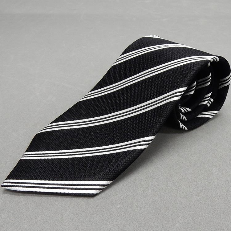  west . woven mo- person g for necktie black × white stripe silk 100% made in Japan . equipment wedding *... mail service possible njm01