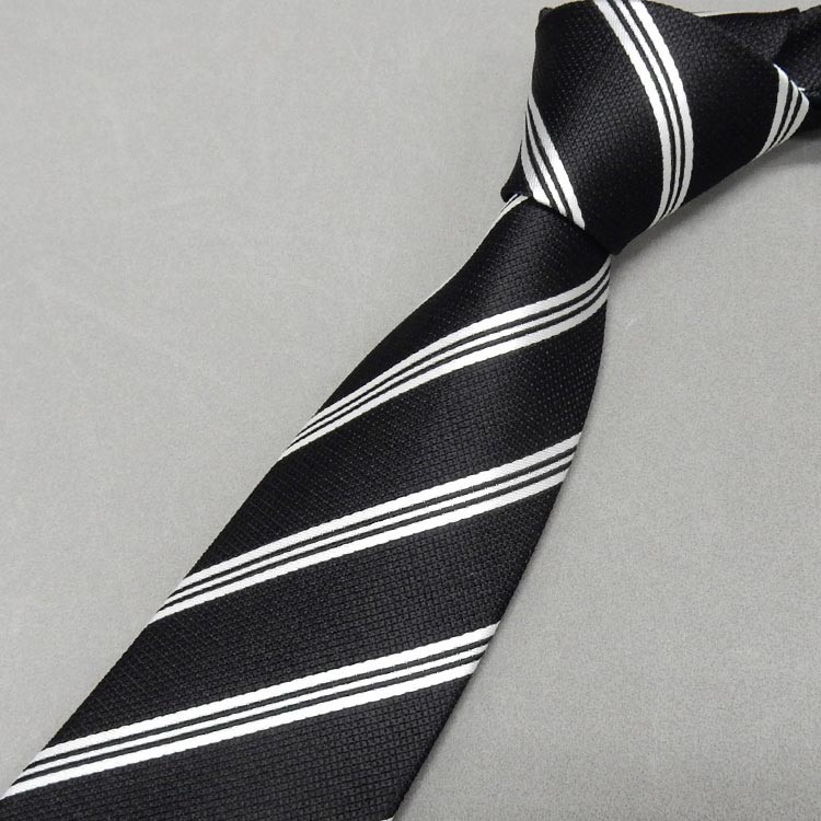  west . woven mo- person g for necktie black × white stripe silk 100% made in Japan . equipment wedding *... mail service possible njm01