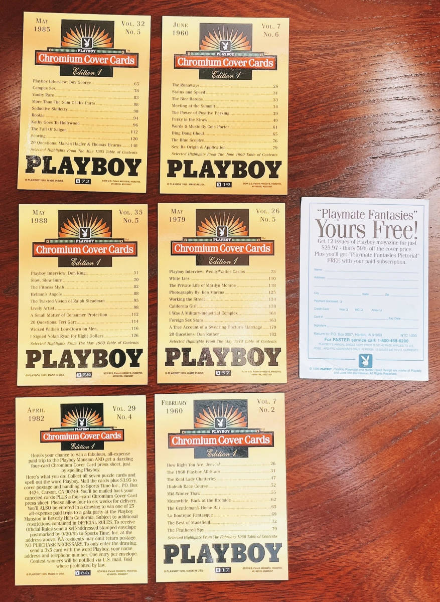 ★PLAYBOY プレイボーイ 95年 コレクタブルカード トレーディングカード 6枚_画像5