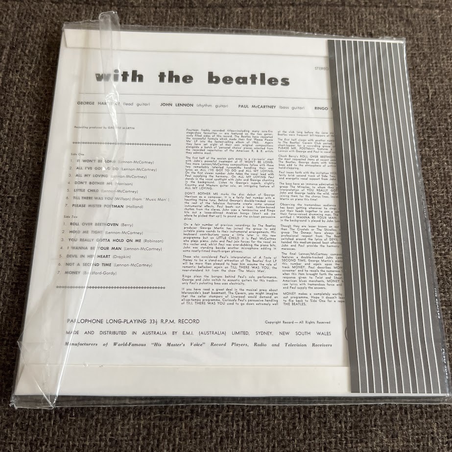 【1円売り切り】Dr.Ebbetts 新品未開封！WITH THE BEATLES 紙ジャケ オーストラリア盤 パーロフォン PCSO3045 ビートルズ_画像2