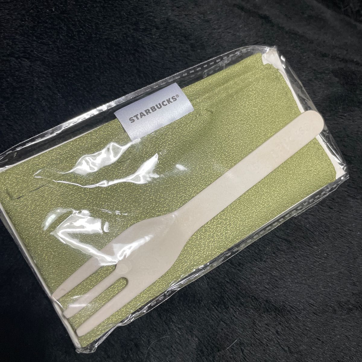 新品 【スタバ】ストレージバスケット&ケーキフォーク&ちりめんクロス