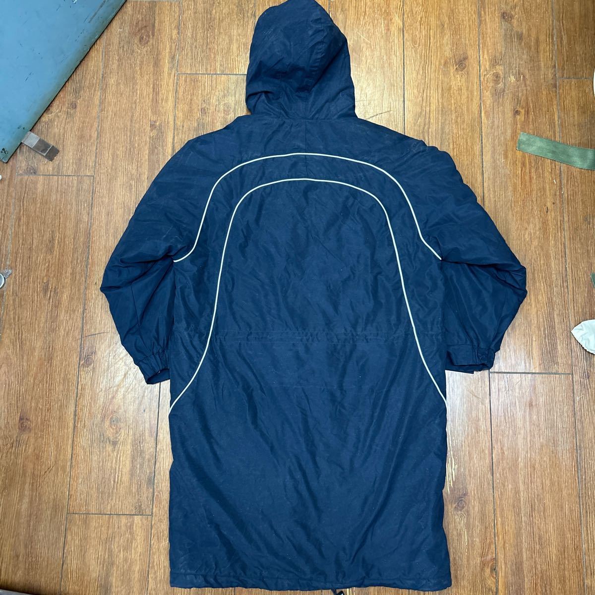 00s NIKE tennis Nike tennis bench coat navy blue M h1