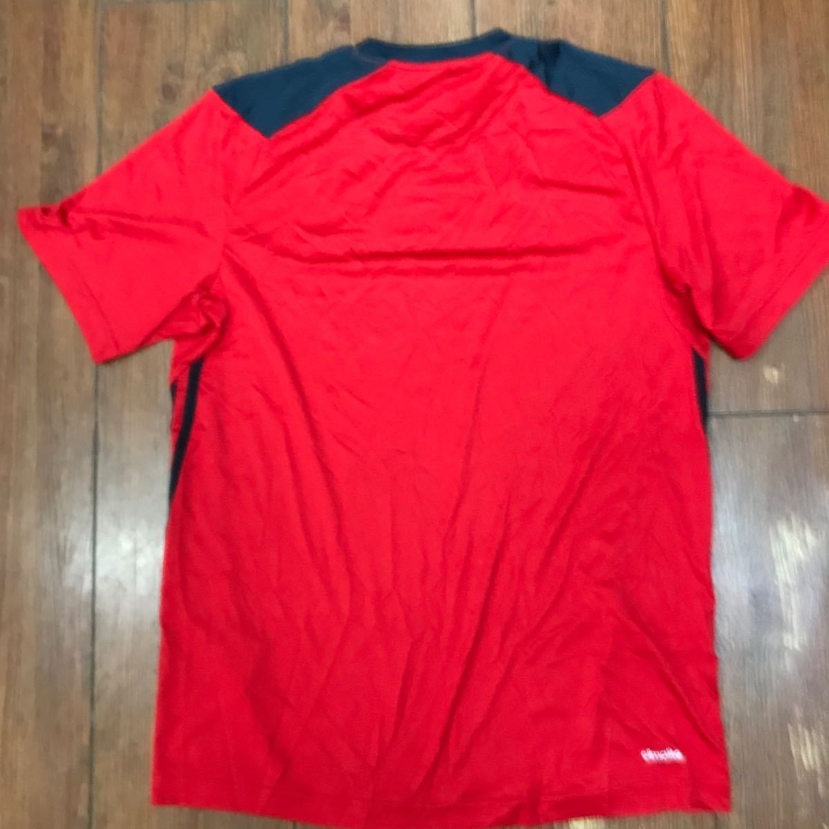 adidas アディダス 半袖Tシャツ climalite oサイズ 赤 a1_画像7