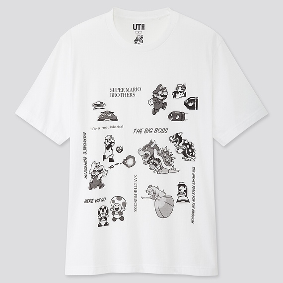 UNIQLO スーパーマリオ 35周年 モノクロ 半袖Tシャツ 3XL ホワイト ユニクロ★新品未使用_画像1