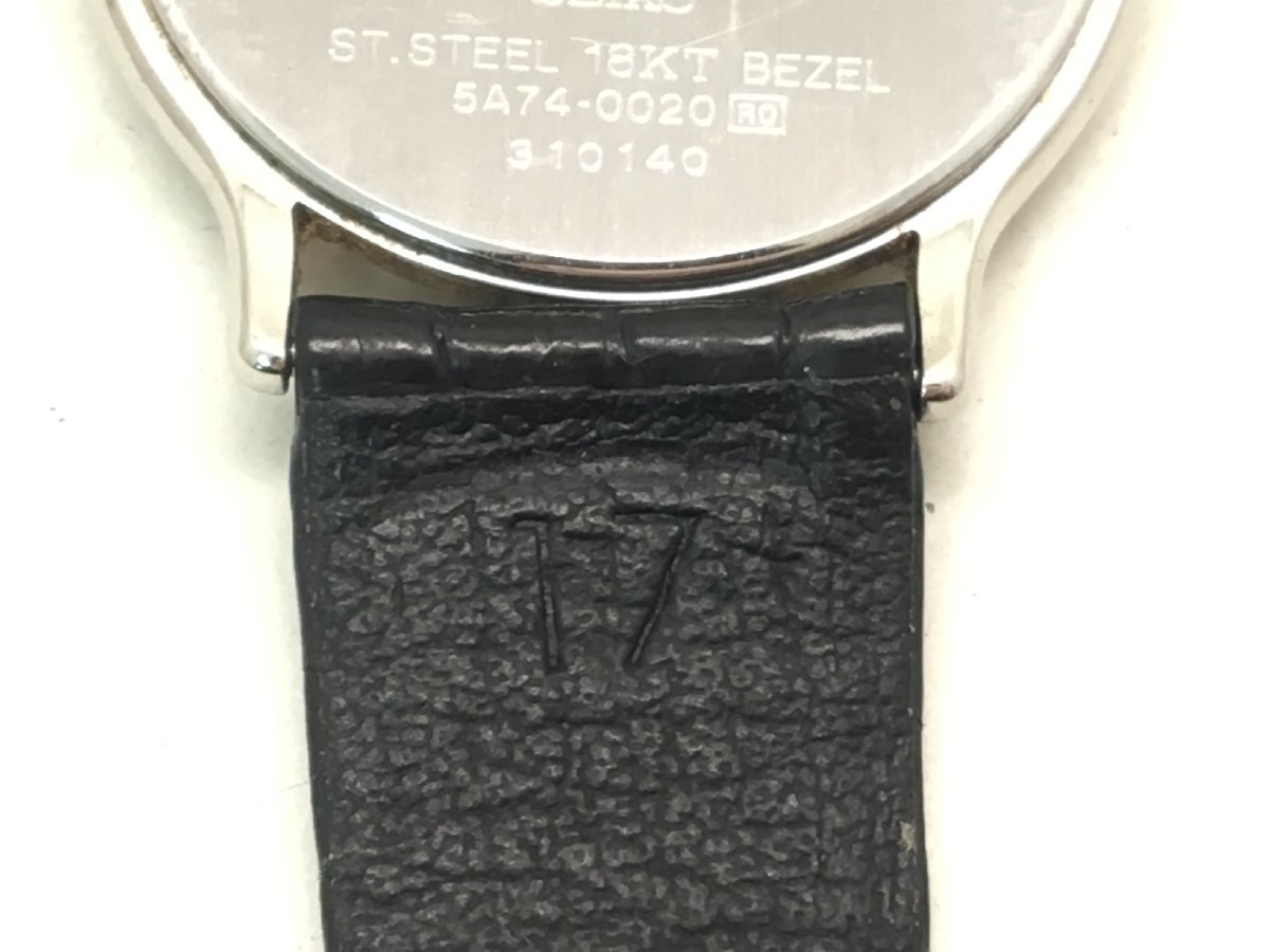 SEIKO クレドール 5A74-0020 18KT×SS クォーツ 腕時計 メンズ シルバー文字盤 稼働品 電池交換済み 中古【UW110342】_画像7