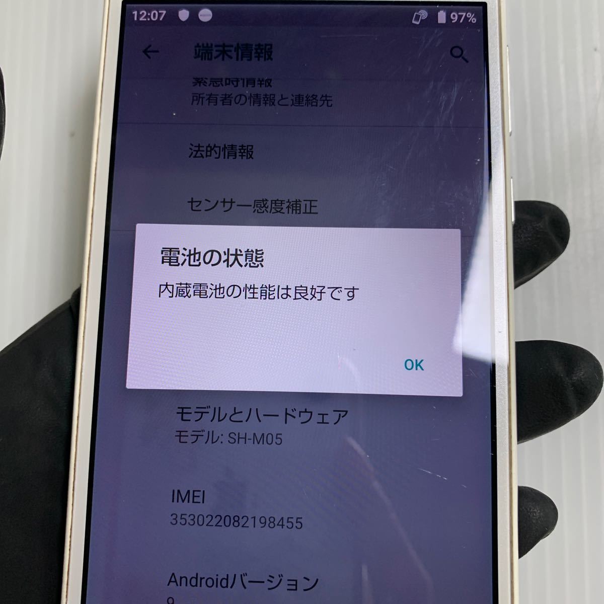 【安心補償】【SIMフリー】SHARP AQUOS sense lite SH-M05　1127-302_画像9