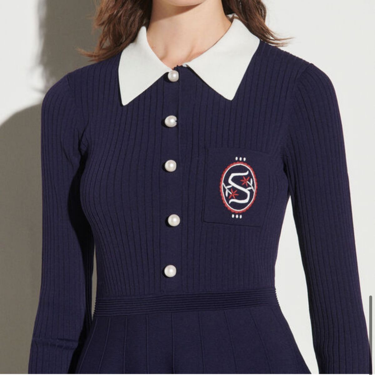 sandro サンドロ ニットワンピース 紺色 ネイビー 36 ワンピース sandro サンドロ ニットワンピース 紺色 ネイビー 36 ワンピース