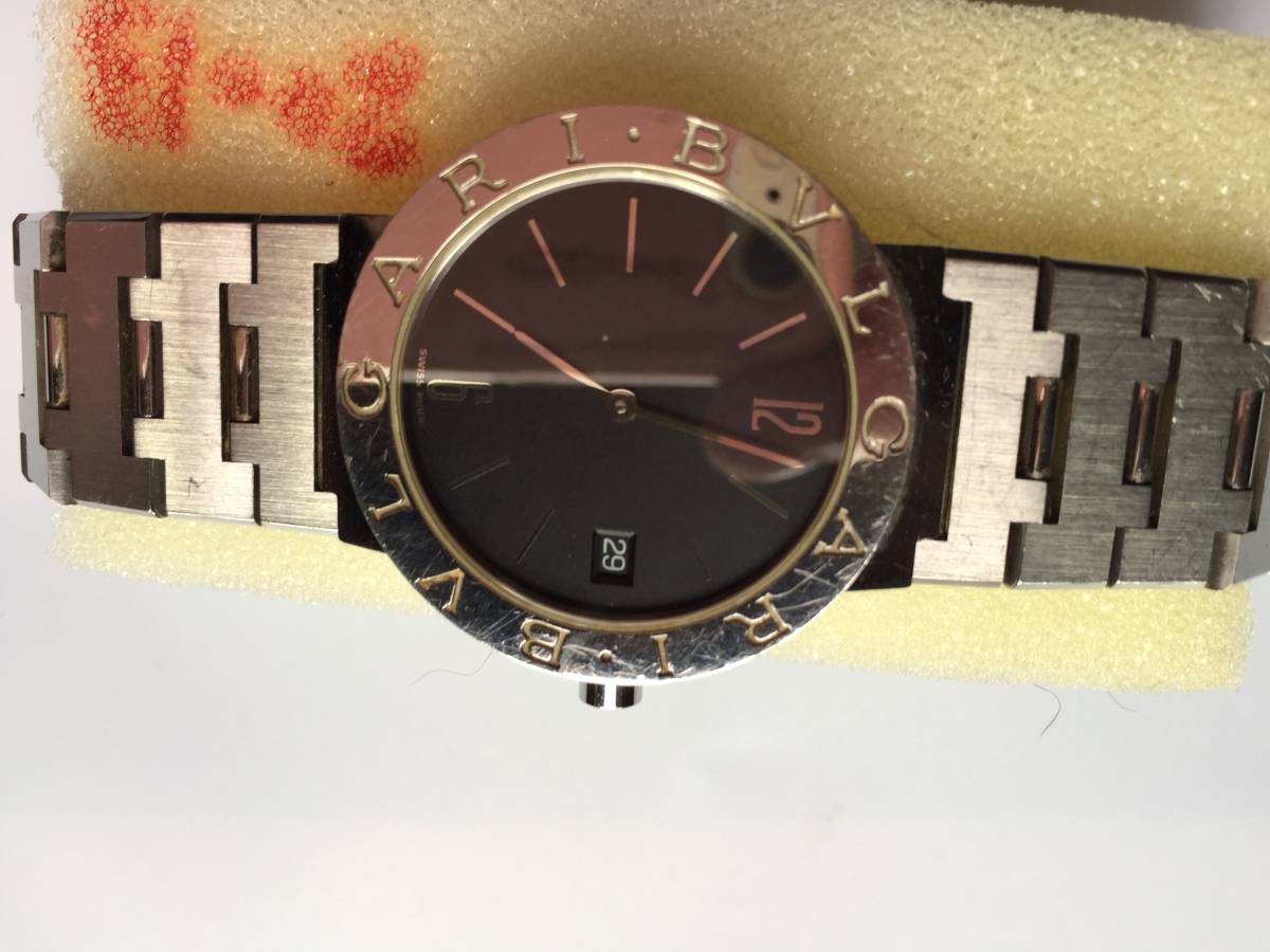 BVLGARI ブルガリ BB33SS ブルガリブルガリ 黒文字盤 腕時計（訳アリ）_画像9