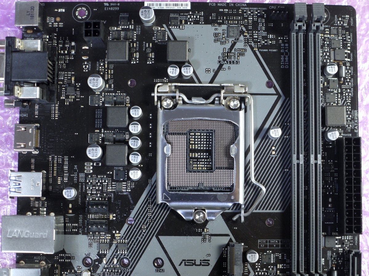 ASUS PRIME H310M-AT R2.0 Micro-ATX マザーボード LGA1151 (BTO取り外し品)_画像2