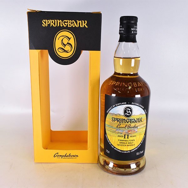 1円～★スプリングバンク 11年 ローカル バーレイ ＊箱付 700ml 55.1% キャンベルタウン SPRINGBANK K120918_画像1