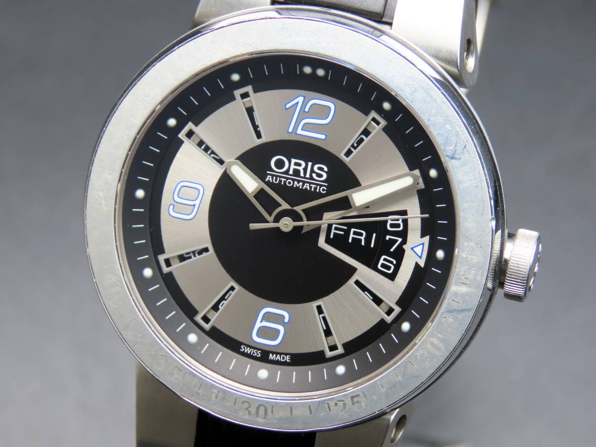 1円～! 稼動品★正規品 ORIS オリス 635 7613 41 ウィリアムズ F1チーム 裏スケ 自動巻き デイデイト 純正ブレス メンズ腕時計 TTKLG3132_画像1