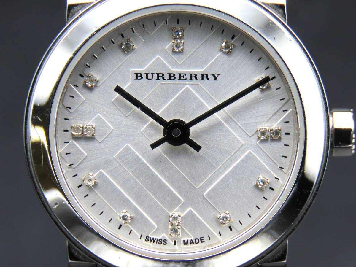 1円 稼動品★正規品 BURBERRY バーバリー BU9213 ザ シティ 16Pダイヤ クォーツ シルバーダイヤル 純正ブレス レディース腕時計 TTKLG3060_画像2