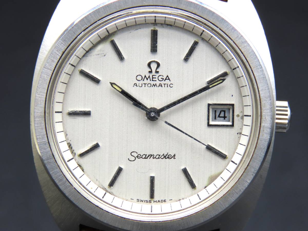 1円～! 稼動品★正規品 OMEGA オメガ 166.065 シーマスター ラージケース 自動巻き Cal.565 デイト 純正ブレス メンズ腕時計 TTKLG3329_画像2