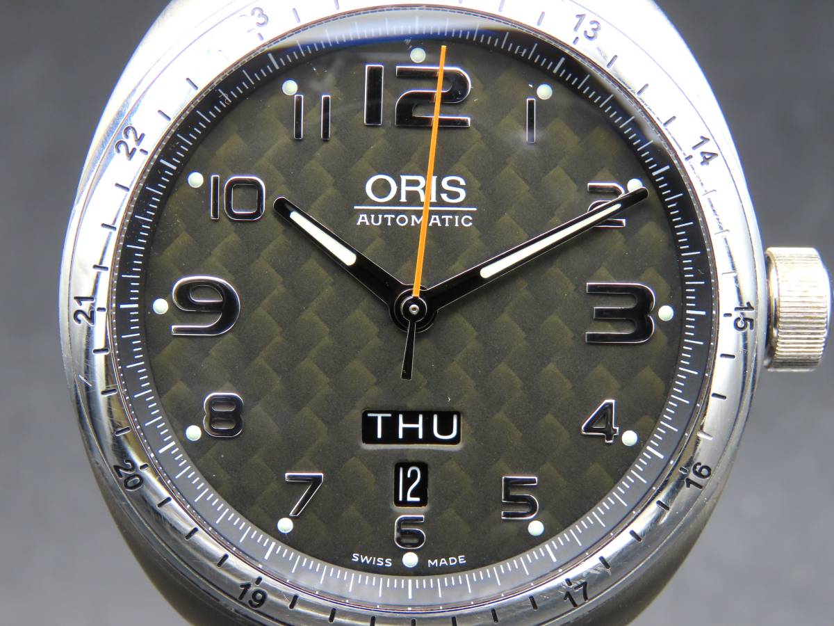 1円～! 稼動品★正規品 ORIS オリス 7588 TT3 裏スケルトン チタン 自動巻き Cal.635 デイデイト 純正ブレス メンズ腕時計 TTKLG3501_画像2