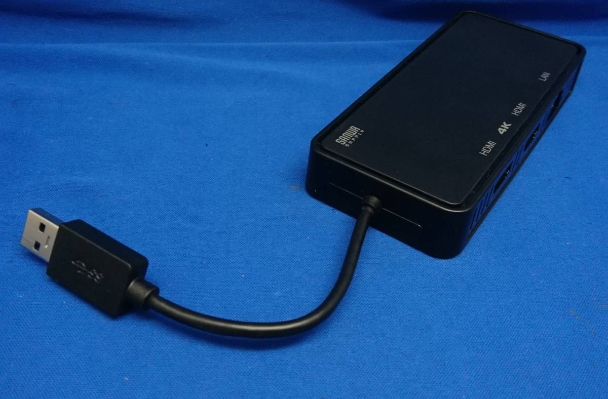 サンワサプライ USB-CVU3HD3 USB3.1-HDMIディスプレイアダプタ(4K対応・２出力・LANポート付き)_画像5