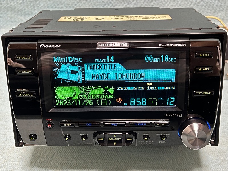 カロッツェリア CD/MDプレイヤー FH-P919MDR 有機EL MD録音 上位機種 動作OK!_画像2