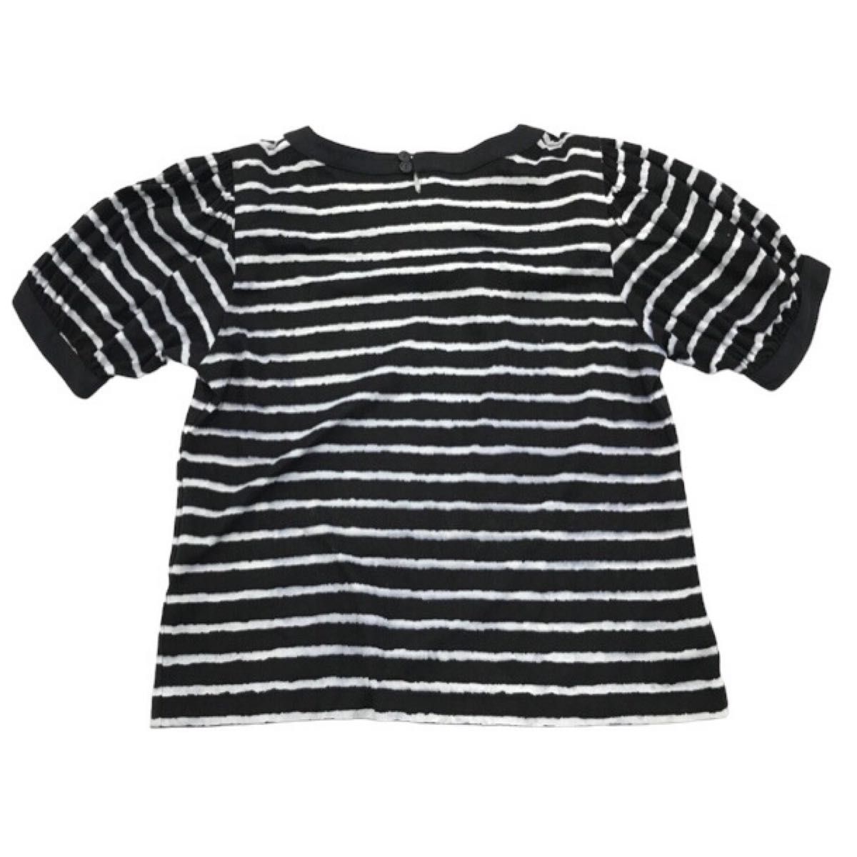 【美品】Yves Saint-Laurent  半袖 ボーダー Tシャツ　シャツ 白 ブラック　イヴ・サンローラン　Mサイズ