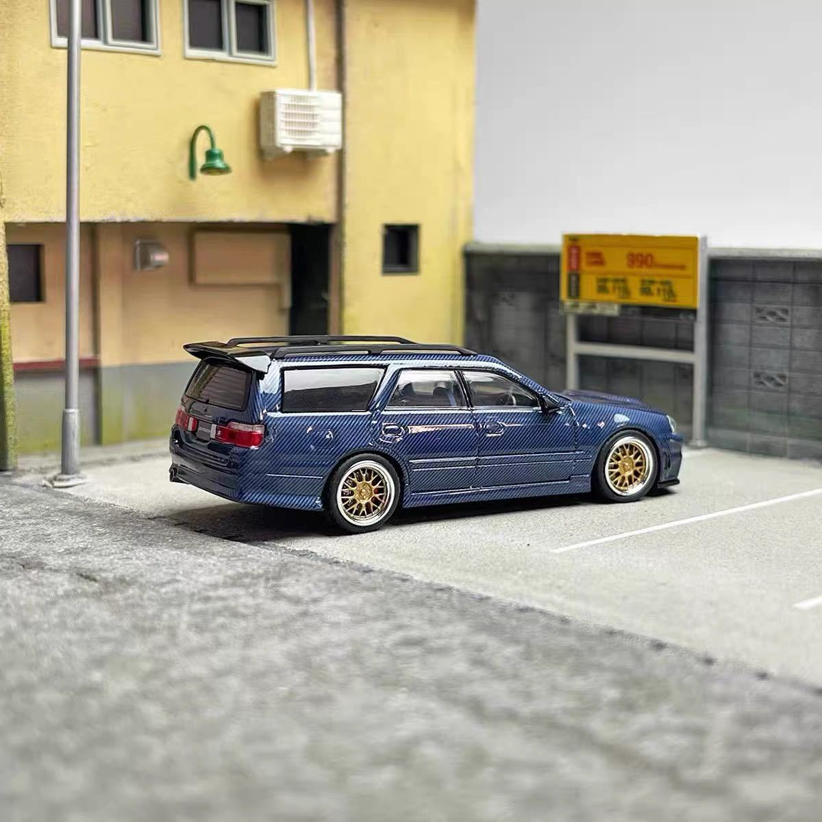 1/64 ZOOM 日産　NISSAN GTR R34 WAGON ワゴン　ステージア　カーボンブルー_画像3