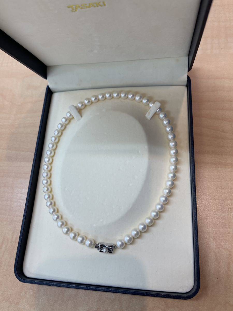 TASAKI（田崎真珠) 箱付き《淡水パール ネックレス》fresh water pearl necklace 7.5-8.0mm珠 35.3g 40cm 保証書付_画像9