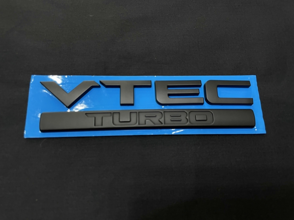 【送料無料】ホンダ エンブレム VTEC TURBO HONDA 艶消し黒 マットブラック_艶消し黒