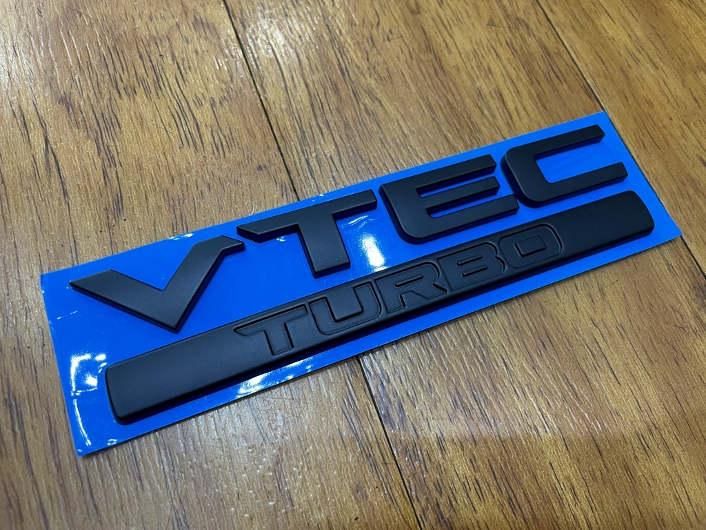 【送料無料】ホンダ エンブレム VTEC TURBO HONDA 艶消し黒 マットブラック_画像4