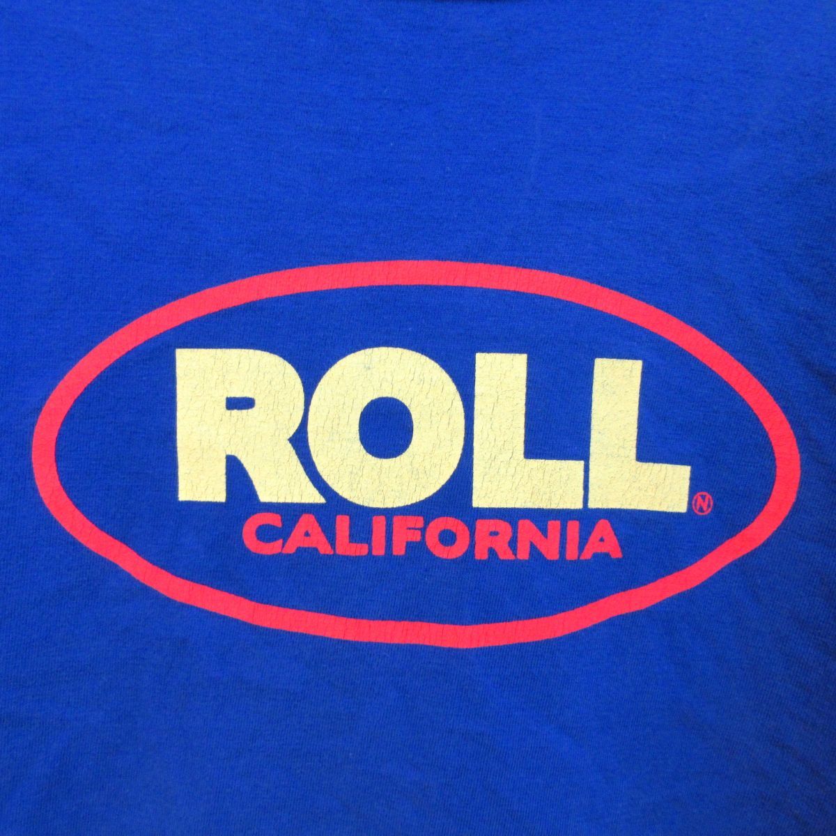 ◎BARNS OUTFITTERS バーンズアウトフィッターズ◆半袖 Tシャツ DINER CALIFORNIA ROLL USED加工◆メンズ 青 Lサイズ◆A2464_画像4