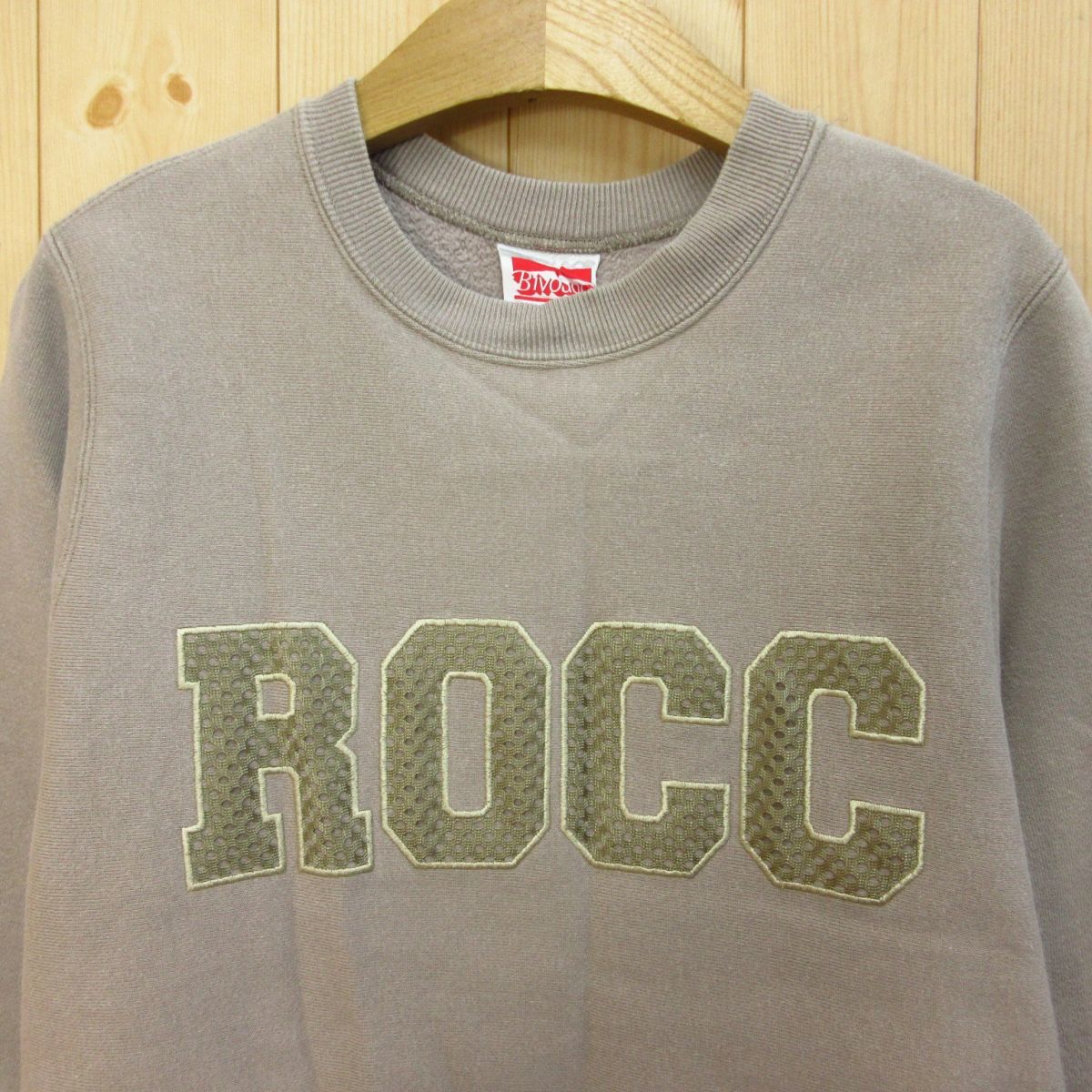 ◎良品！BIVOUAC ビバーク◆スウェット トレーナー 裏起毛 ROCC◆メンズ グレーベージュ Sサイズ◆A3068の画像3