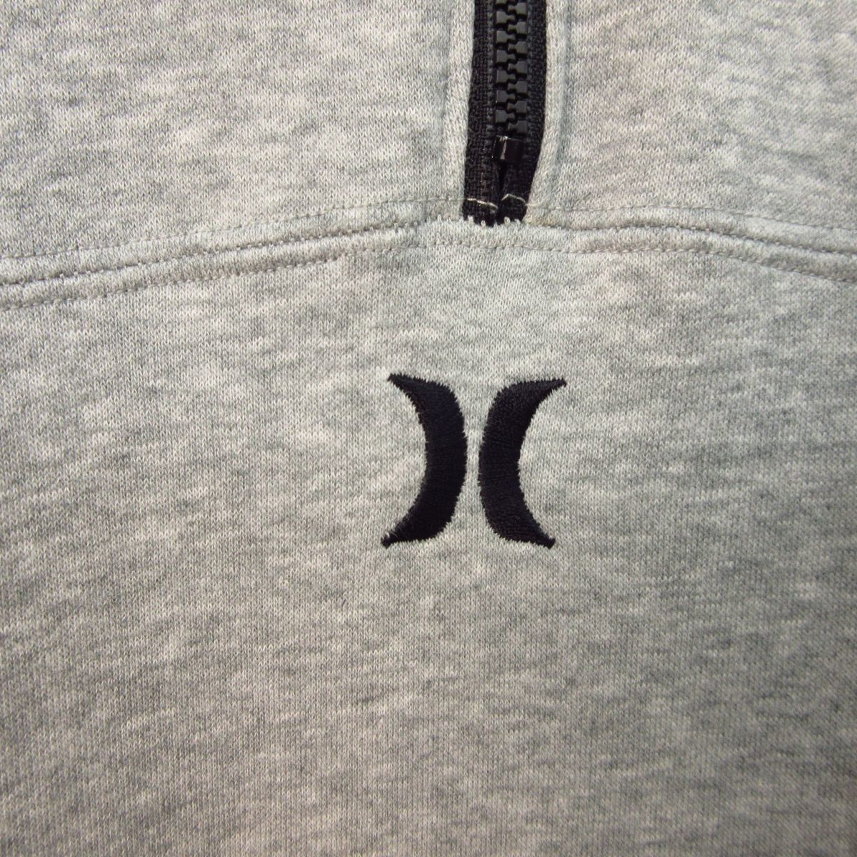 ◎Hurley ハーレー◆パーカー スウェット 裏起毛 袖切り替え サーフ◆メンズ グレーx黒 Mサイズ◆A3101_画像4