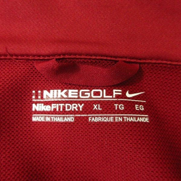 ◎美品！NIKE GOLF ナイキゴルフ◆トラックジャケット ジャージ ハーフジップ◆メンズ ボルドー XLサイズ◆A3151_画像8