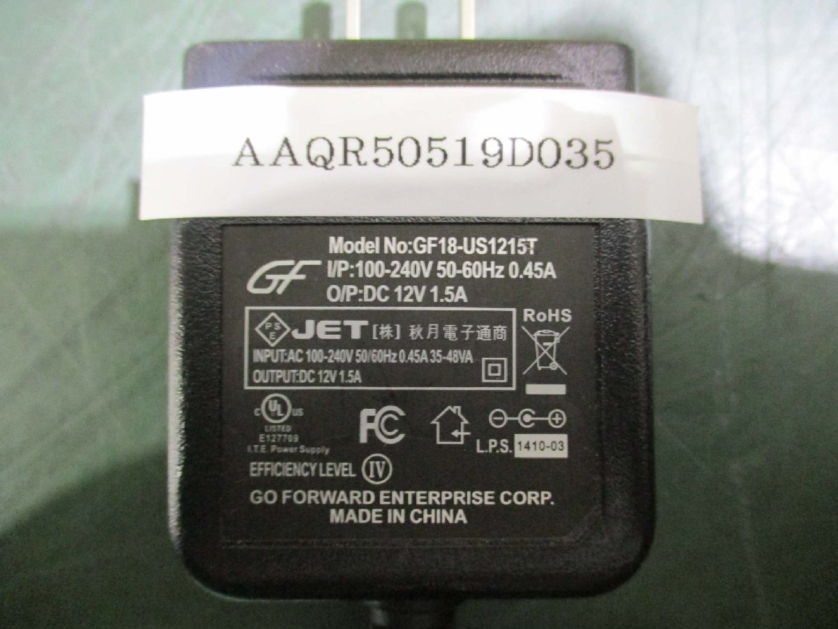 中古 JET Cアダプター GF18-US1215T DC12V 1.5A バー照明 / ライン照明(AAQR50519D035)_画像2
