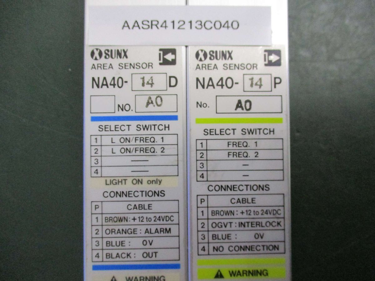 中古 Sunx NA40-14P NA40-14D エリアセンサーセット(AASR41213C040)_画像1