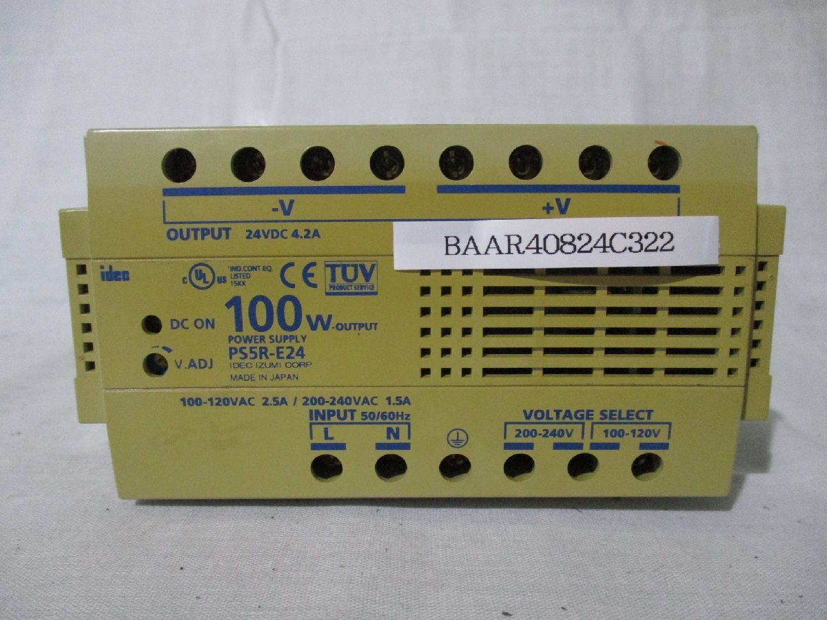 中古 IDEC パワーサプライ PS5R-E24 入力100～240v 出力24v 100w(BAAR40824C322)_画像1