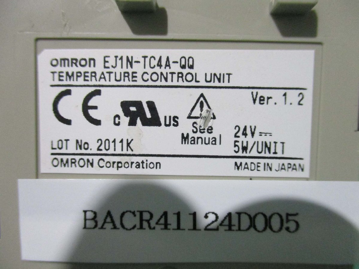 中古 OMRON EJ1N-TC4A-QQ 温度調節計 基本ユニット(BACR41124D005)_画像2