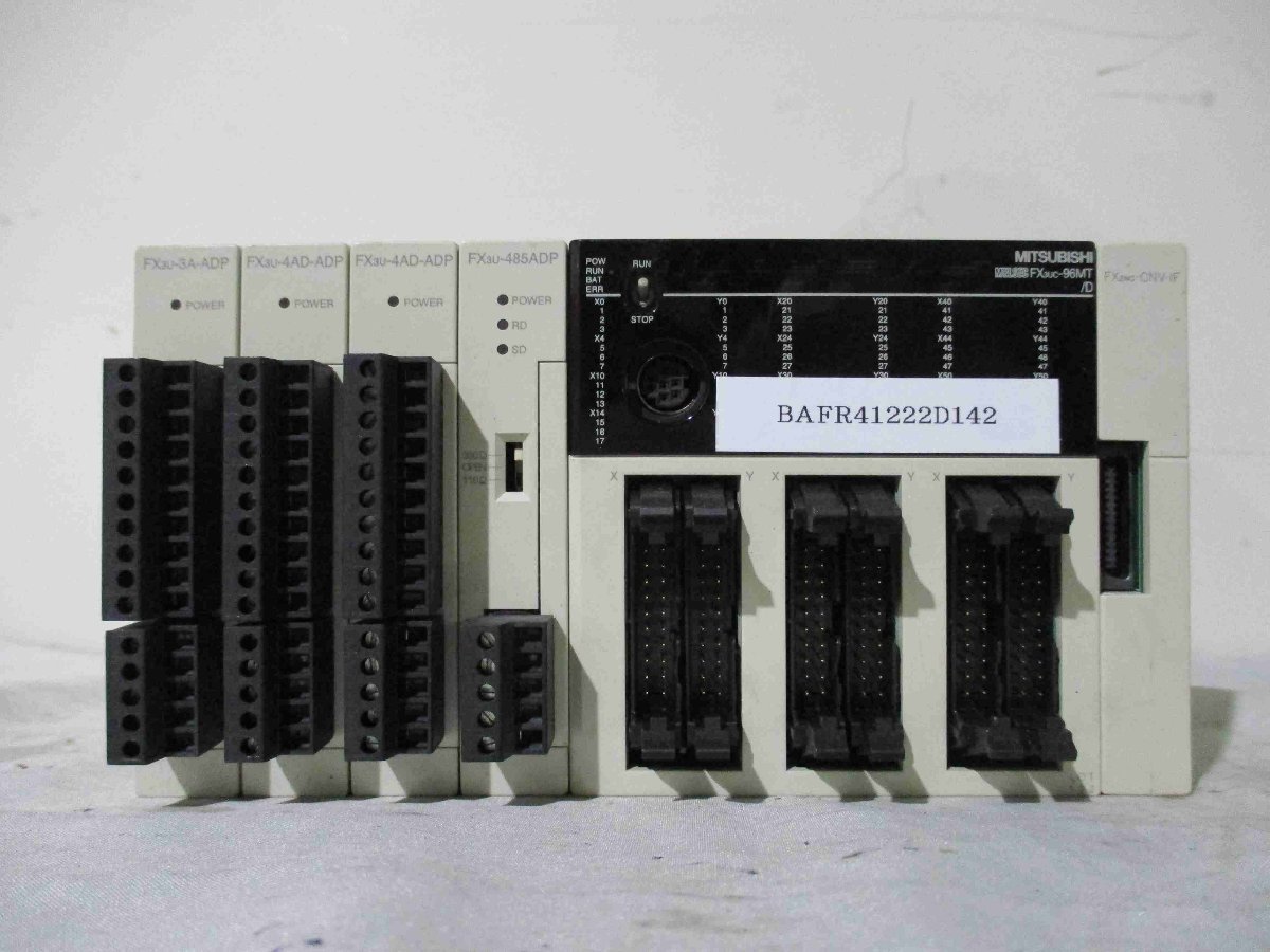 中古MITSUBISHI FX3UC-96MT/FX2NC-CNV-IF/FX3U-3A-ADP/FX3U-4AD-ADP*2/FX3U-485ADP(BAFR41222D142)_画像1