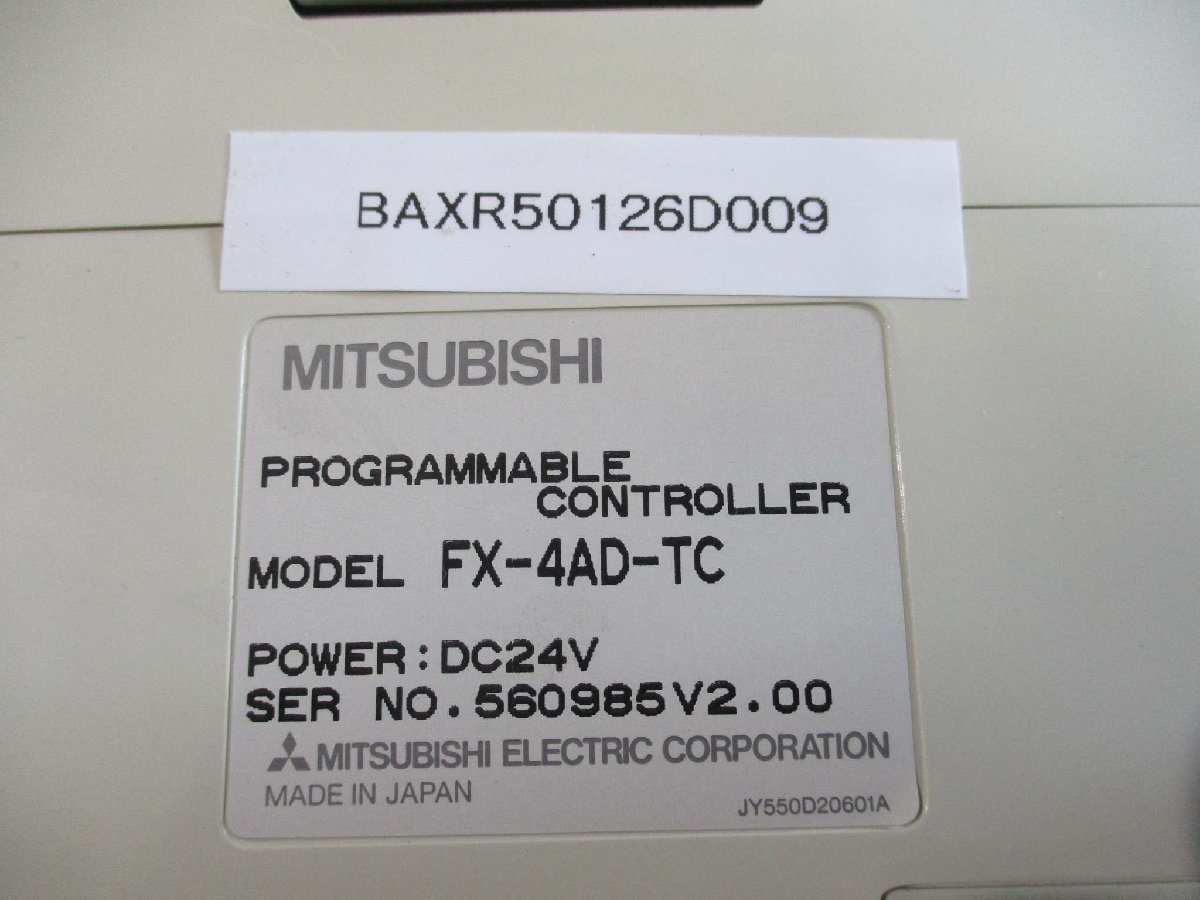 中古Mitsubishi PROGRAMMABLE CONTROLLER FX-4AD-TC 24V(BAXR50126D009)_画像5