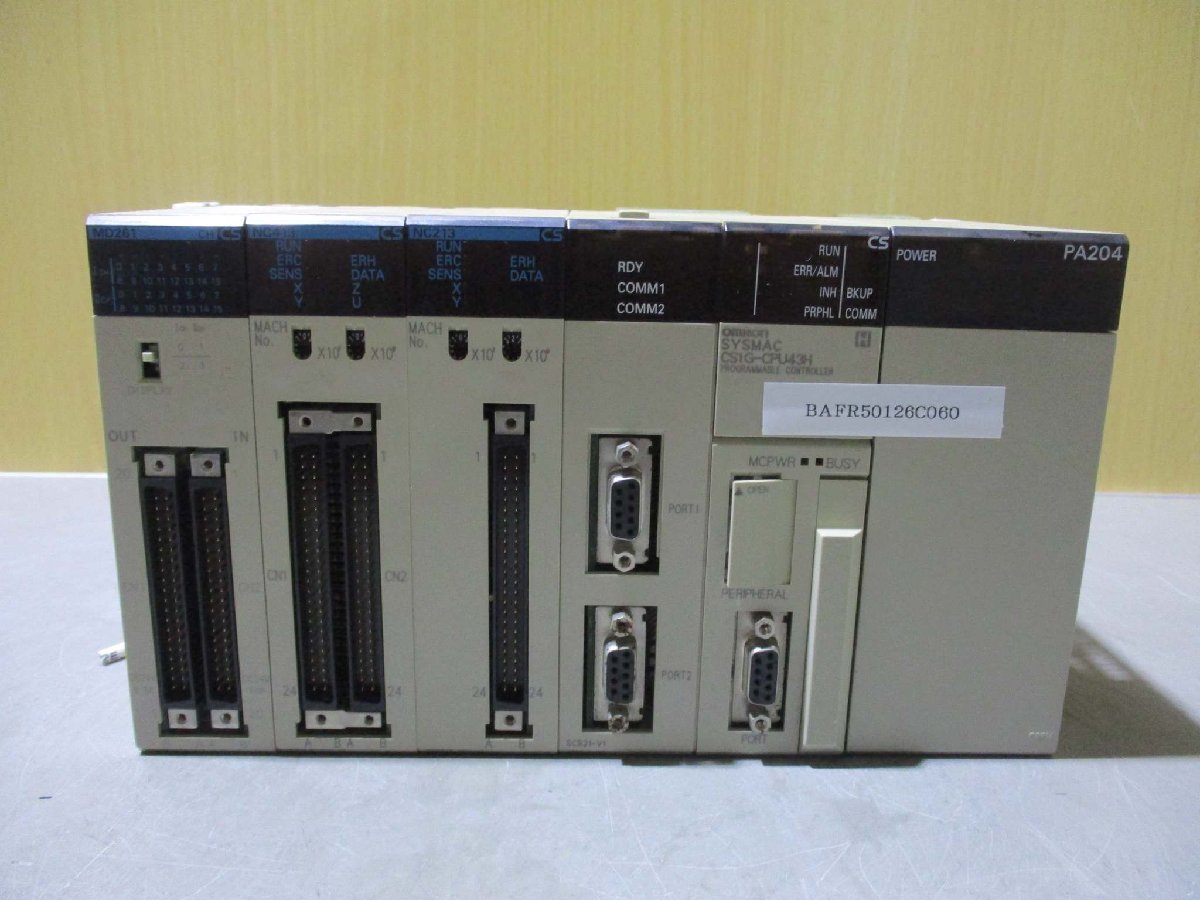 中古OMRON Control Systems CS1G-CUP43H/PA204/NC213CS/NC413CS/MD261CHCSプログラマブルコントローラ(BAFR50126C060)