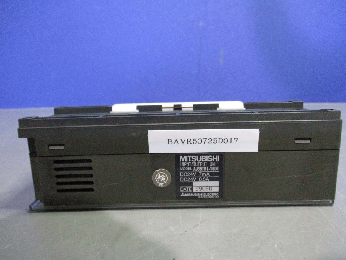 中古 MITSUBISHI AJ35TB1-16DT DC24V 7mA トランジスタ出力混合ユニット(BAVR50725D017)_画像1