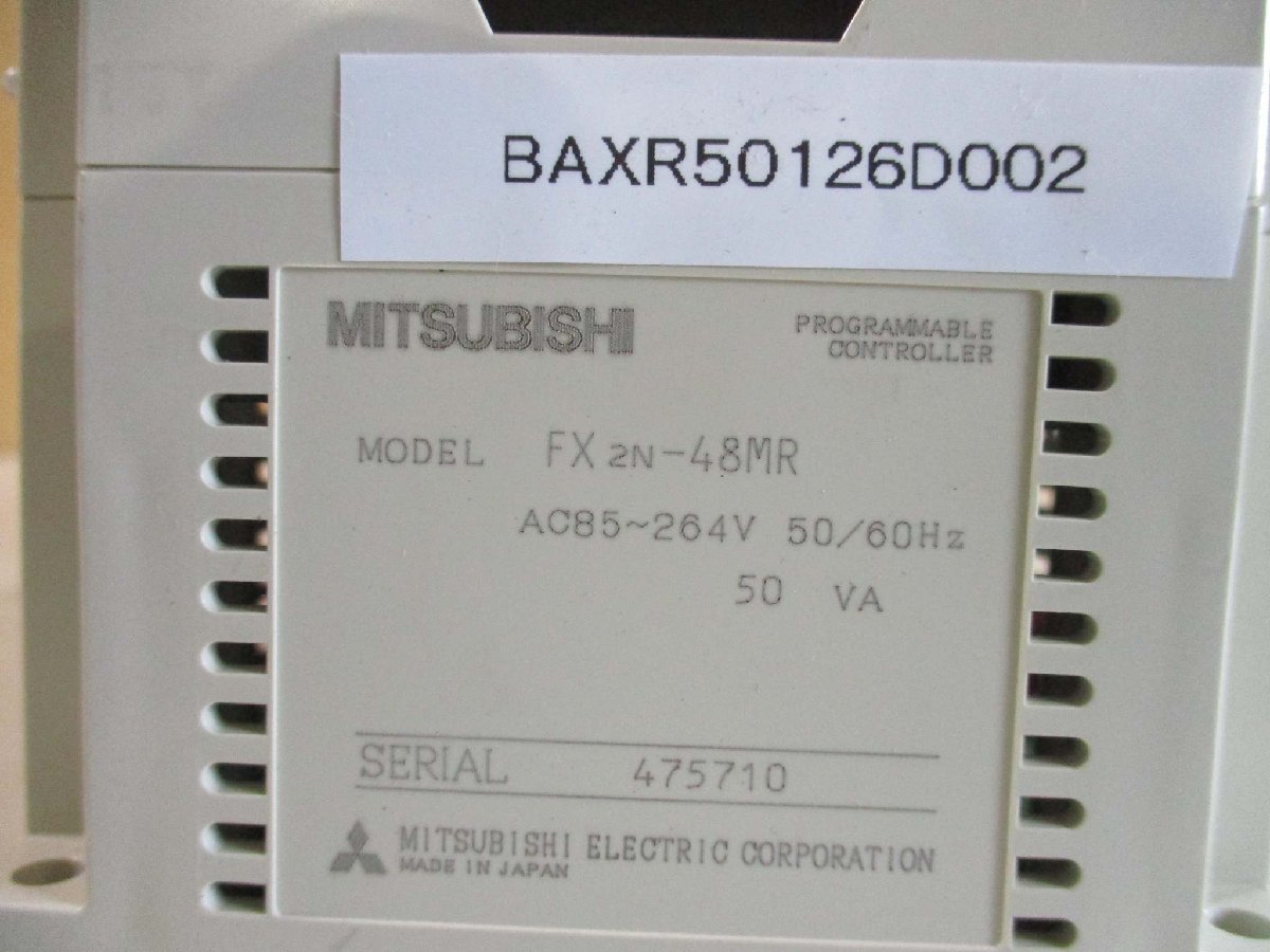 中古MITSUBISHI 三菱 シーケンサ FX2N-48MR AC85-264V 50VA(BAXR50126D002)_画像6