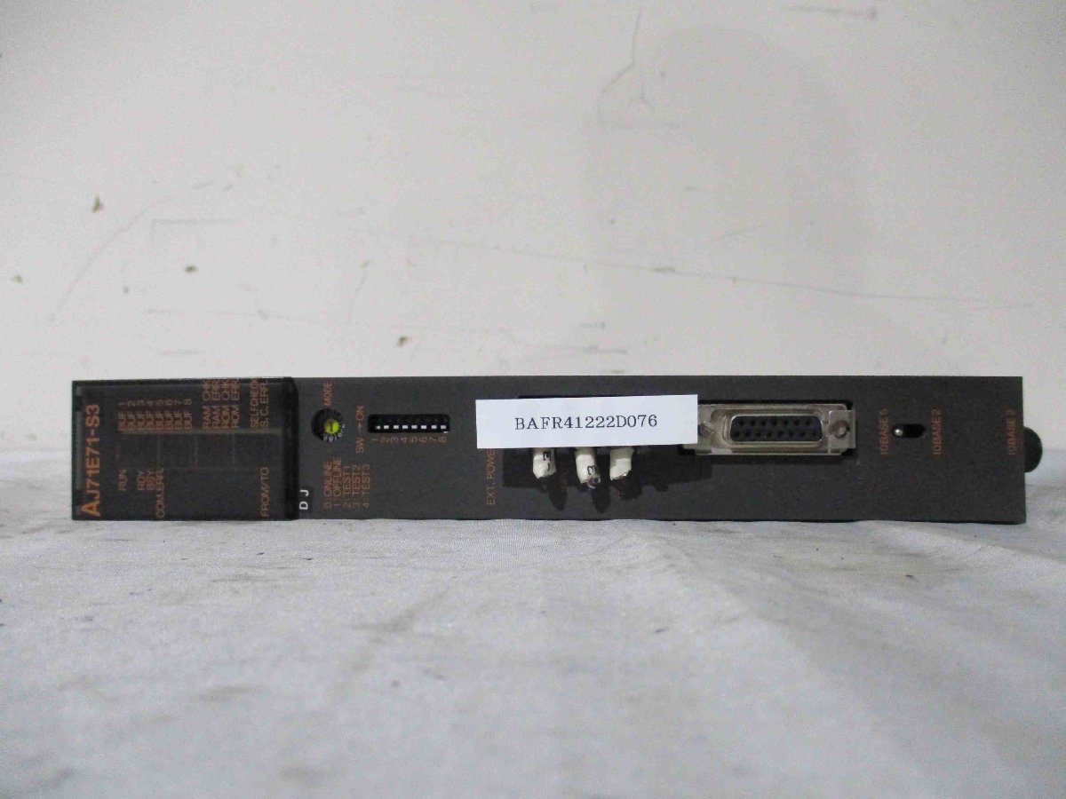 中古MITSUBISHI 三菱電機 AJ71E71-S3 Ethernetインタフェースユニット シーケンサー(BAFR41222D076)