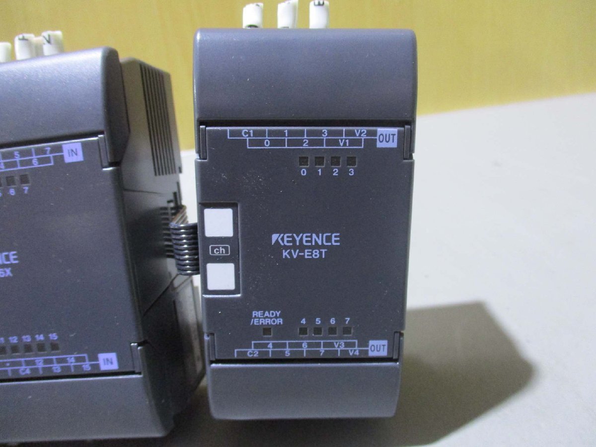 中古 KEYENCE KV-40AT/KV-E8T/KV-E16X 表示機能内蔵PLC セット(BAXR50302D077)_画像7