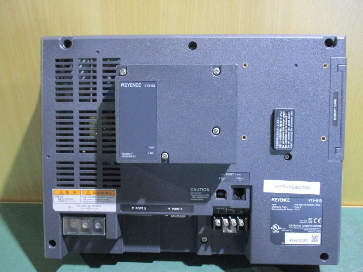 中古 KEYENCE VT3-S12 100-240V AC 50/60Hz+VT3-E3 通電OK(DAYR41206C008)_画像5