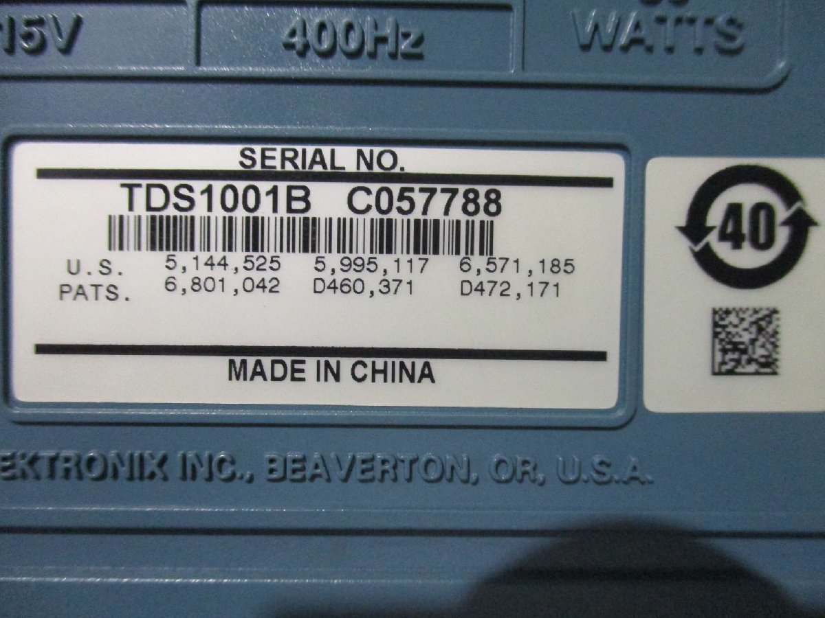 中古 Tektronix ２ch デジタルオシロスコープ TDS1001B 40MHz 500MS/s 通電OK(GAAR41208A002)_画像3