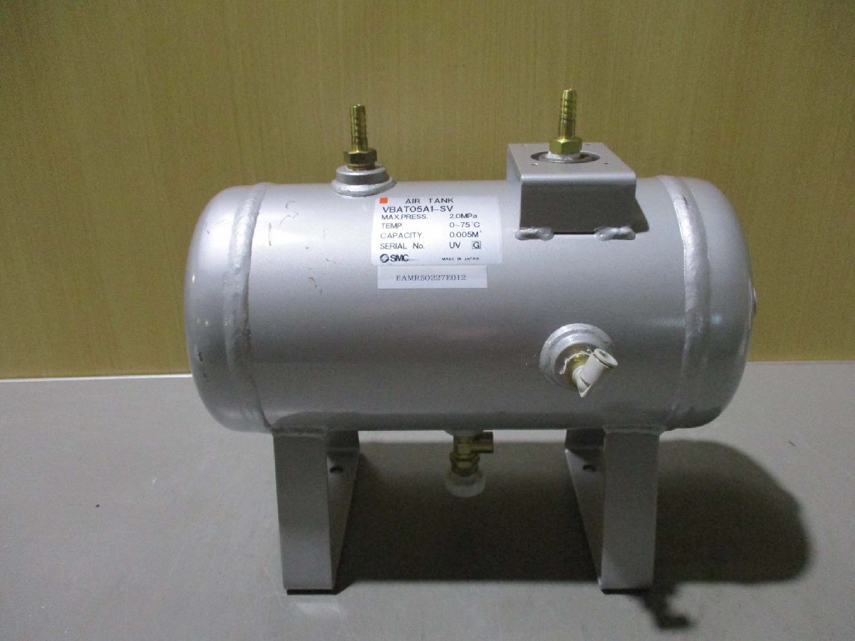 中古 SMC AIR TANK VBAT05A1-SV エアタンク(EAMR50227E012)_画像1