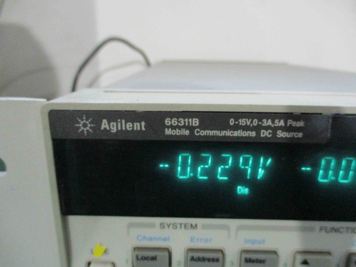 中古 AGILENT MOBILE COMMUNICATIONS DC SOURCE 66311B モバイル通信 DC ソース 0-15V 0-3A 5A PEAK 通電OK(GAMR41217B007)_画像2