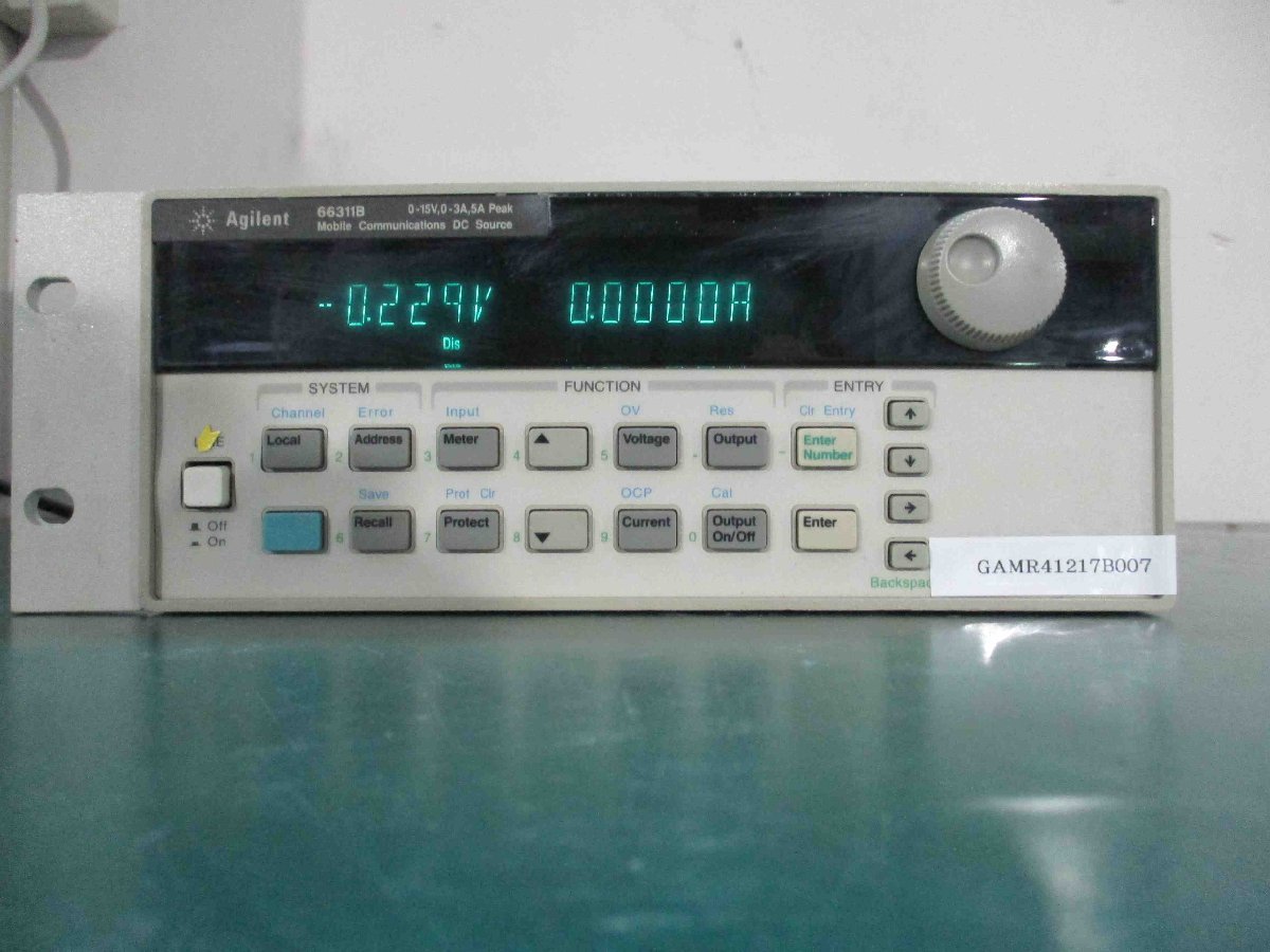 中古 AGILENT MOBILE COMMUNICATIONS DC SOURCE 66311B モバイル通信 DC ソース 0-15V 0-3A 5A PEAK 通電OK(GAMR41217B007)_画像1