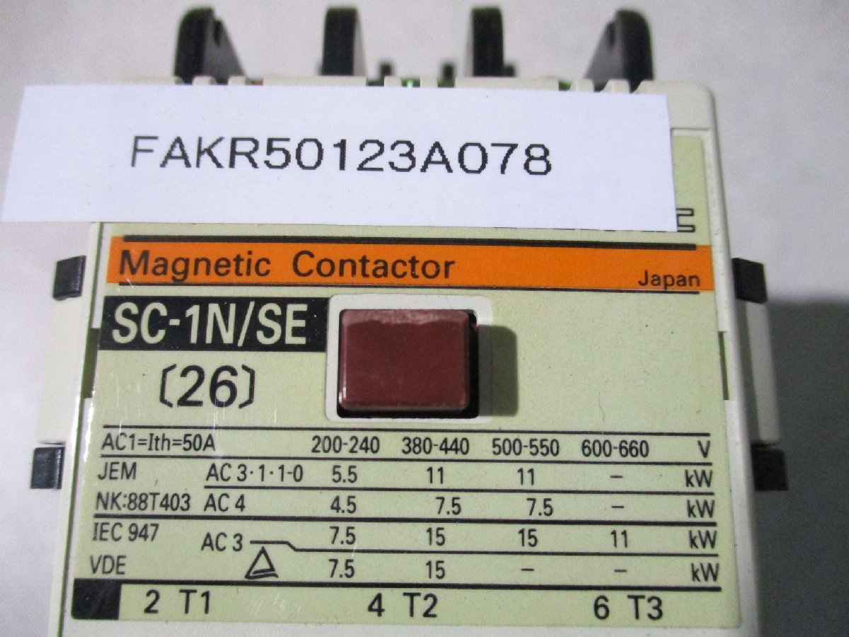 新古 FUJI MAGNETIC CONTACTOR SC-1N/SE DC24V AC24-25V(FAKR50123A078)_画像7